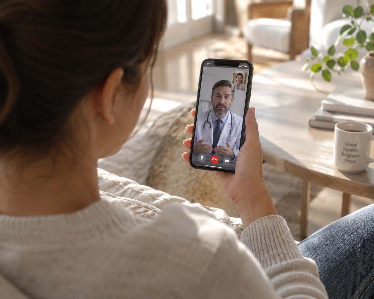 Patient meeting a physician in an online urgent care visit